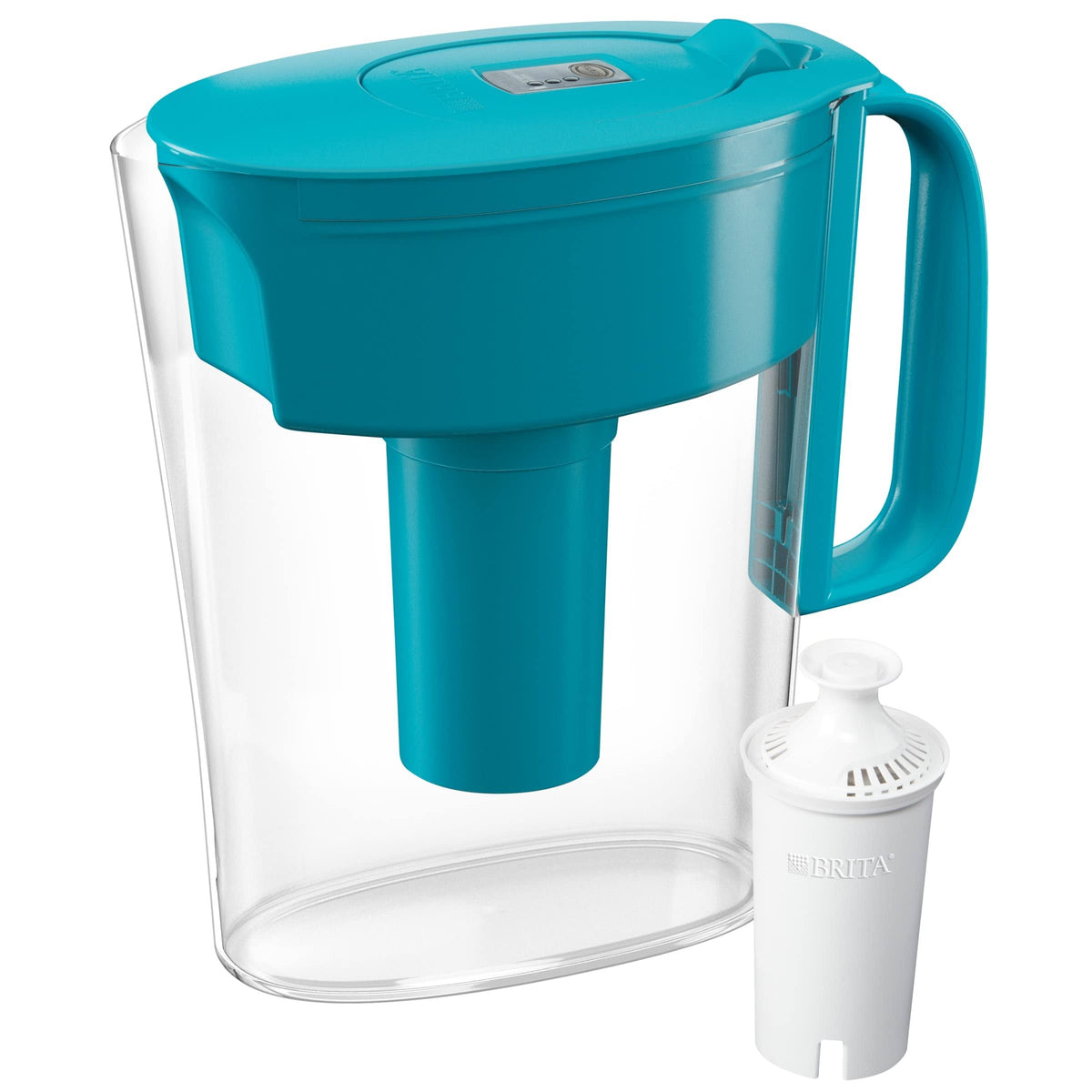 Brita Water Filter Pitcher for Tap and Drinking Water with 1 Standard Filter, Lasts 2 Months, 6 Cup Capacity, BPA Free, Turquoise