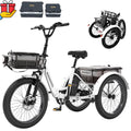 ABORON 3.0 Fat Tire Electric Trike for Senior Foldable E Bike, 500W Motorized Tricycle Adult 20" Folding 3 Wheel Electric Commute Bike Trike W/48V