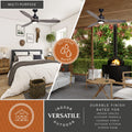 Vaxcel Curtiss Satin Brass Mid Century Modern MCM Wood Propeller Ceiling Fan with LED Light Kit and Remote